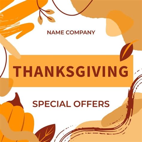 Free Thanksgiving Special Offers Facebook Post Template