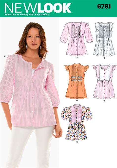 Womens Blouse Sewing Pattern 6781 New Look Blouse Pattern Sewing