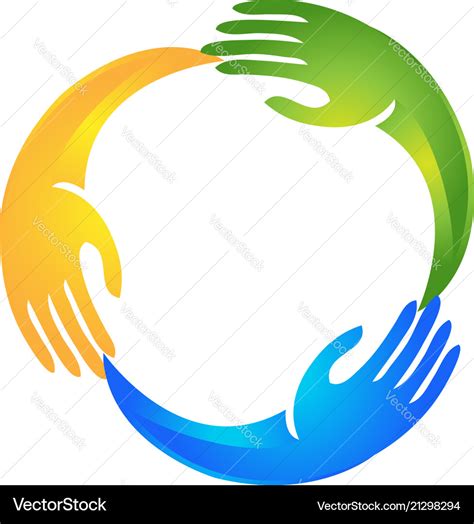 Hands In A Circle Shape Logo Royalty Free Vector Image