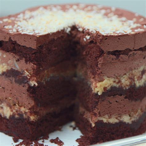 Divide the cake mixture between the prepared tins. Momofuku Milk Bar's German Chocolate Cake Recipe ...