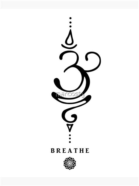 Sanskrit Breathe Symbol Mounted Print By Marcosty In 2021 Word