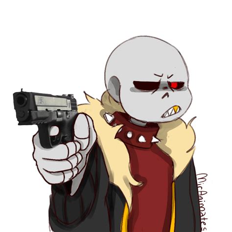 Fell Sans With Gun Made By Miranimates Undertale