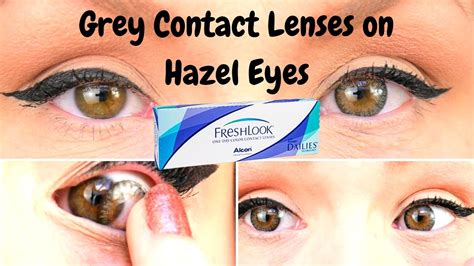 Fresh Look One Day Colour Contact Lenses In Grey On Hazel Eyes Youtube