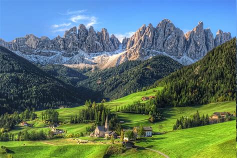 Mountain Village Summer Forest Tyrol Grass Nature Landscape Green