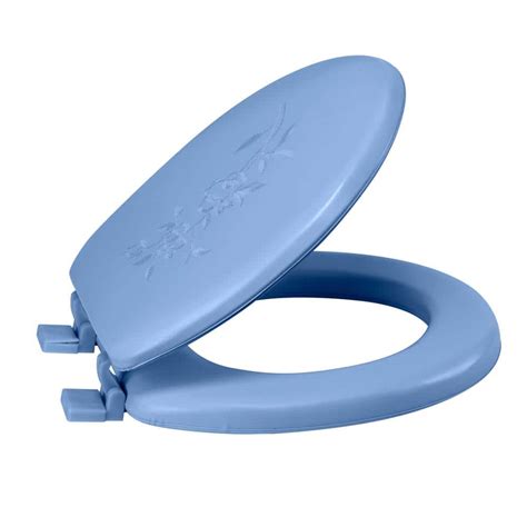 Bath Bliss Extra Soft Standard Round Toilet Seat In Blue 7233 The
