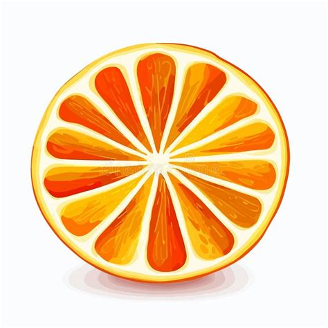 Zesty Citrus Orange Slice Vector Artwork Stock Illustration