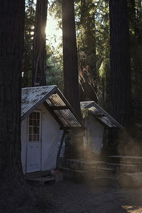 Picnic tables and fire pits are on each campsite. Fernwood tent cabins, Big Sur. (With images) | Scenic ...