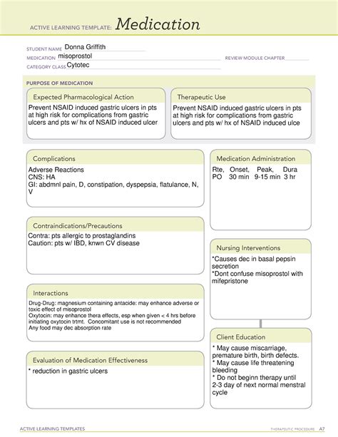 Ati Active Learning Template Medication Misoprostol C Vrogue Co