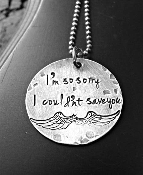 Im Sorry I Couldnt Save You Memorial Necklace Angel Wing Necklace Silver Angel Wing