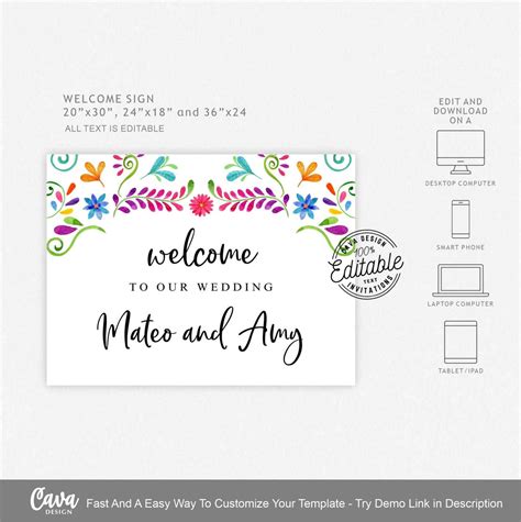 Mexican Theme Wedding Welcome Sign Fiesta Party Welcome Etsy