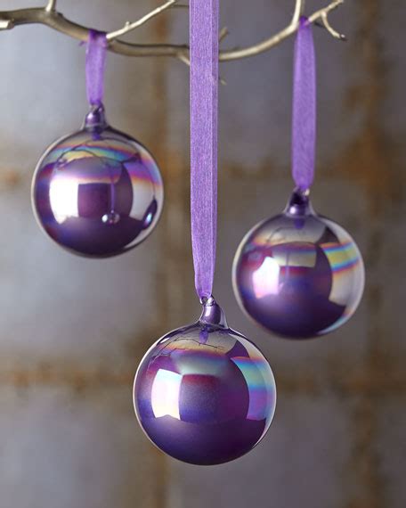 Jim Marvin Three Purple Christmas Ornaments