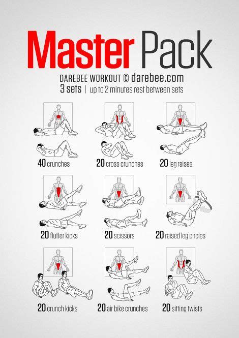 Darebee Master Pack Total Ab Workout Abs Workout Workout Routine