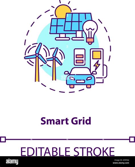 Smart Grid Concept Icon Stock Vector Image And Art Alamy