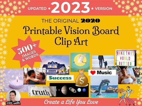 2023 Printable Vision Board Clip Art Updated 2020 Etsy Ireland