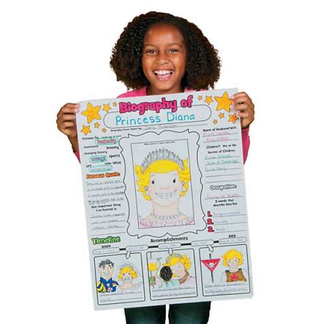 Color Your Own All About A Biography Posters 30 Pc Oriental