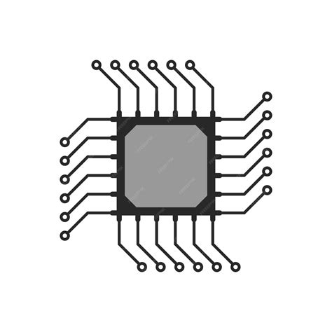 Premium Vector Black Abstract Microchip Circuit Icon Concept Of