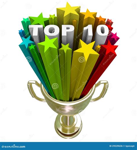 Top Ten Ranking List Showing Best Choices And Quality Stock