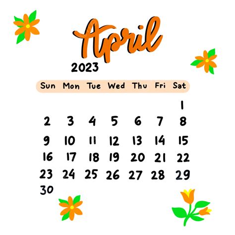 Calendar April 2023 Png Picture Aestetic Calendar April 2023 Calendar