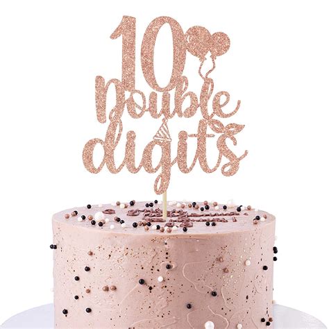 Buy Festiko10 Double Digits Cake Topper Happy 10th Birthday 10th