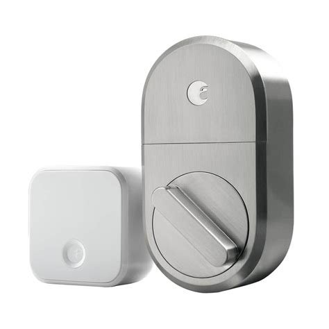 August Smart Lock Silver Single Cylinder Deadbolt With Connect Wi Fi