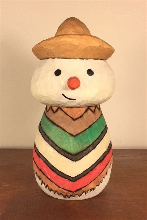 Mexican Snowman With Poncho Tree Of Broken Hearts Christmas Wood