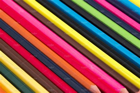 Color Pencils Pattern School And Education Stock Photos ~ Creative Market
