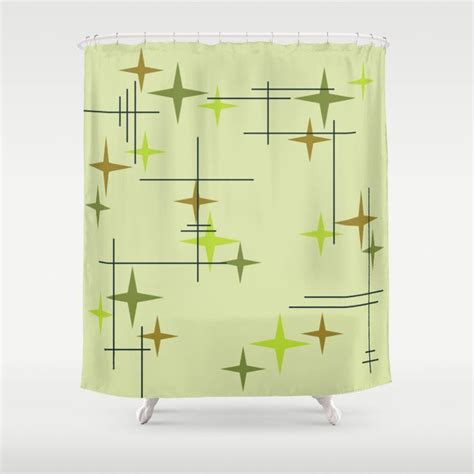 Cool shower curtains for modern bathrooms are one of the lovely decors that add looks to your bathroom interiors. Mid Century Modern Stars Chartreuse Shower Curtain ...