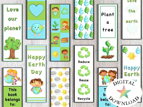 12 Earth Day Bookmarks Printable Bookmarks For Kids Homeschool