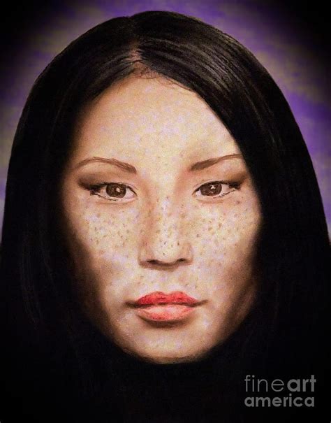 freckle faced beauty lucy liu iii altered version drawing by jim fitzpatrick fine art america
