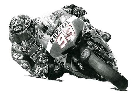 My Drawing Of Motogp Wonderkid Marc Marquez On The Repsol Honda 2014