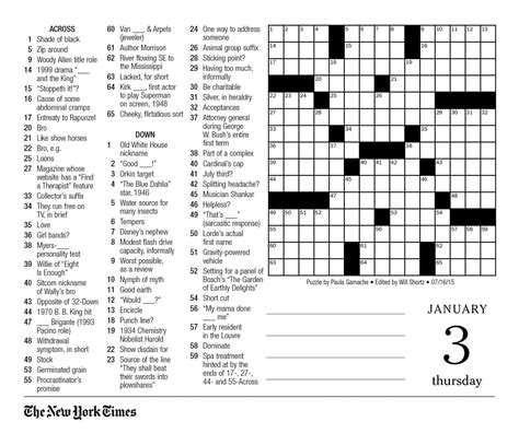 Tuesday New York Times Printable Crosswords Sally Crossword Puzzles