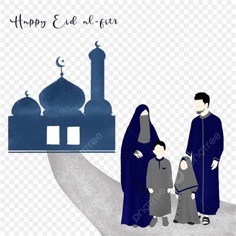 Gambar Keluarga Muslim Dengan Masjid Di Idul Fitri Muslim Idul Fitri
