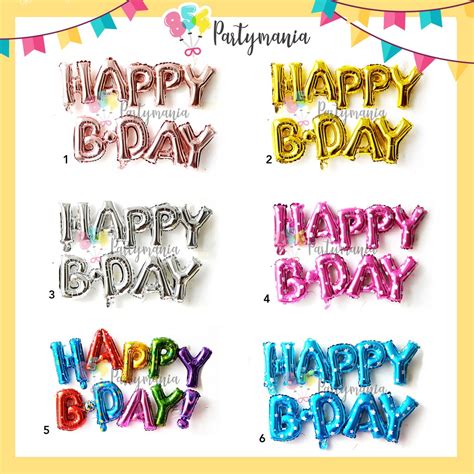 10 Inches Happy B Day Letter Foil Balloon Birthday Set Happy Birthday