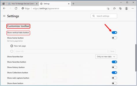 How To Turn On Or Off Vertical Tabs In Microsoft Edge Chromium Windows Device Management Blog