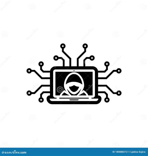 Hacker Hood Icon Isolated On White Background Stock Vector
