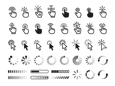 Premium Vector Isolated Click Icons Hands Symbols Selection Pointer