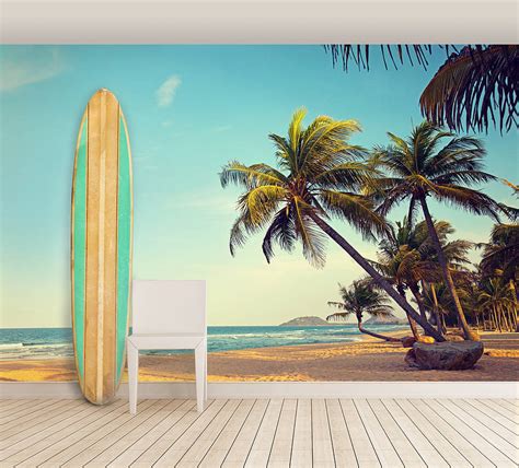 Relaxing Beach Self Adhesive Wall Mural By Oakdene Designs