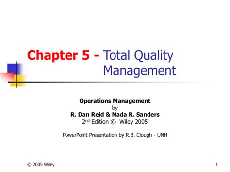 Chapter 5 Total Quality Management