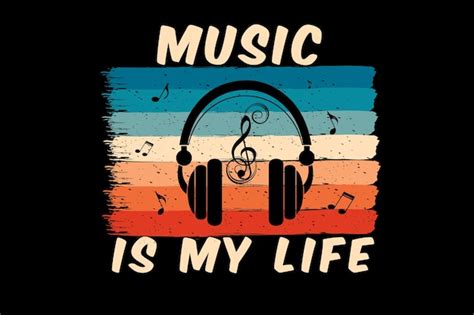 Premium Vector Music Is My Life Silhouette Design With Headphone