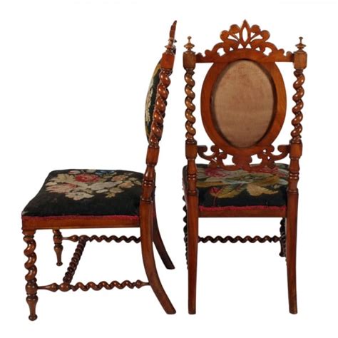 Antique Bedroom Chairs Pair Of Walnut Chairs