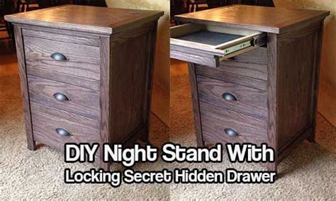 Diy Night Stand With Locking Secret Hidden Drawer Diy Night Stand