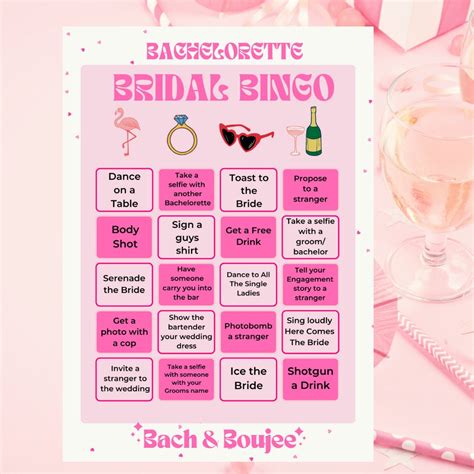 Bachelorette Party Bingo Game Bachelorette Games Hen Party Game
