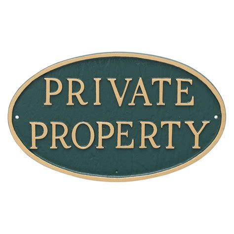 85″ X 13″ Standard Oval Private Property Statement Plaque Sign