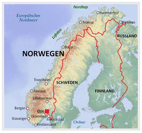 Norwegen Landkarte