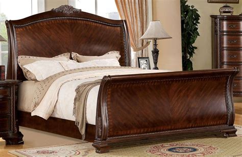 Penbroke Brown Cherry King Sleigh Bed From Furniture Of America Cm Ek Bed Coleman Furniture