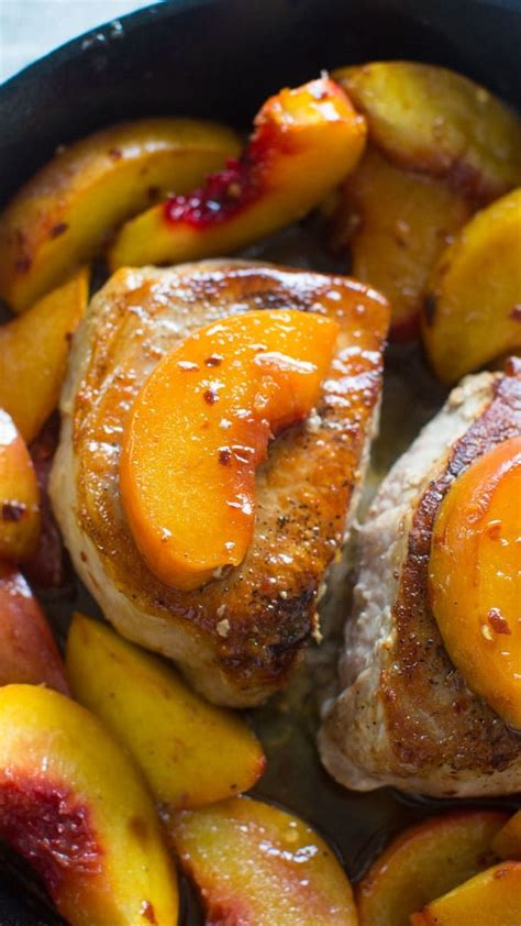 peach pork chops are the perfect combination of sweet and savory an easy and beautiful one pan
