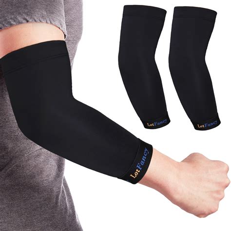 copper compression sleeve 1 pair elbow brace for women men ideal for tendonitis arthritis