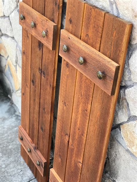 Wood Cedar shutters exterior shutters Board and Batten | Cedar shutters