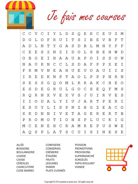 With This Printable French Supermarket Word Search Puzzle Teach Your