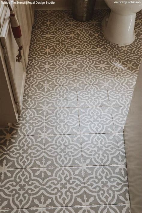 Mini decor for tiered trays bathroom tile. How to Paint Your Bathroom Floors with Tile Stencils in ...